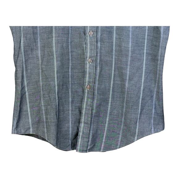 CHESS KING Shirt Mens 15.5 Medium Gray Button up Long Sleeve Check 60s 70s - Picture 3 of 12